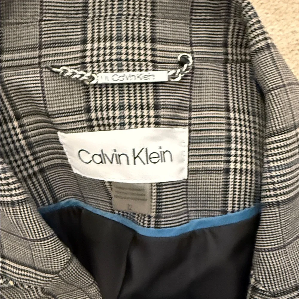 Calvin Klein Women's Black and Gray Plaid Pant Suit - Picture 2 of 3